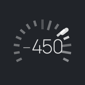 The circular Lock Screen accessory, monochrome, showing 450 on a graduated ring.